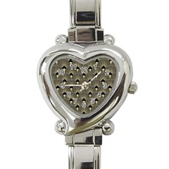 Art Deco Fan Pattern Heart Italian Charm Watch by NouveauDesign