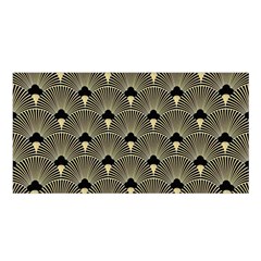 Art Deco Fan Pattern Satin Shawl by NouveauDesign