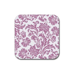 Vintage Floral Pattern Rubber Coaster (square)  by NouveauDesign