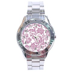 Vintage Floral Pattern Stainless Steel Analogue Watch by NouveauDesign