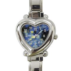 Van Gogh Inspired Heart Italian Charm Watch by NouveauDesign