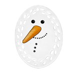 Cute snowman Ornament (Oval Filigree) Front