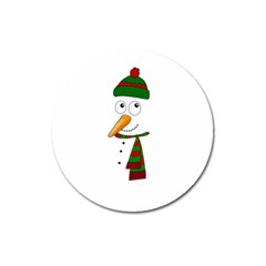 Cute Snowman Magnet 3  (round) by Valentinaart