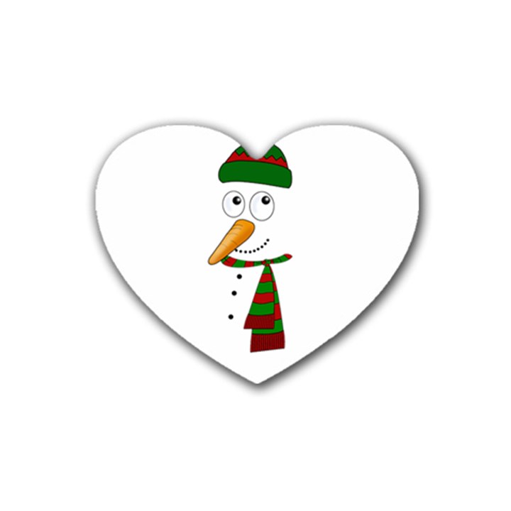 Cute snowman Rubber Coaster (Heart) 