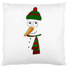 Cute Snowman Large Cushion Case (one Side) by Valentinaart