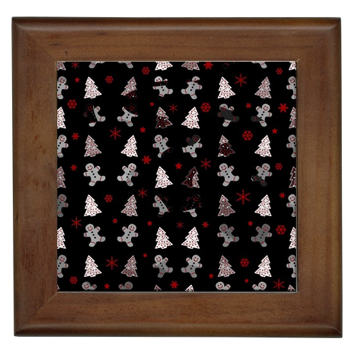 Ginger cookies Christmas pattern Framed Tiles