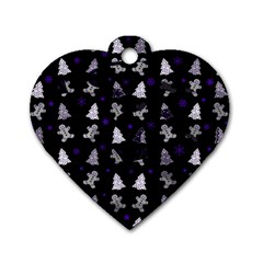 Ginger Cookies Christmas Pattern Dog Tag Heart (two Sides) by Valentinaart