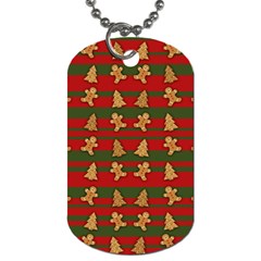 Ginger Cookies Christmas Pattern Dog Tag (one Side) by Valentinaart