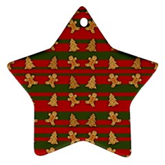 Ginger Cookies Christmas Pattern Star Ornament (two Sides) by Valentinaart