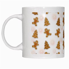 Ginger Cookies Christmas Pattern White Mugs