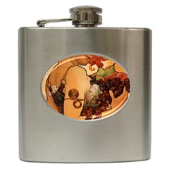 Alfons Mucha   Fruit Hip Flask (6 Oz) by NouveauDesign