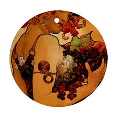 Alfons Mucha   Fruit Round Ornament (two Sides) by NouveauDesign