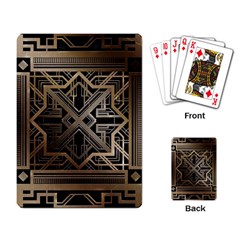 Gold Metallic And Black Art Deco Playing Card by NouveauDesign