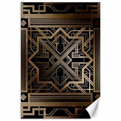 Gold Metallic And Black Art Deco Canvas 12  X 18   by NouveauDesign