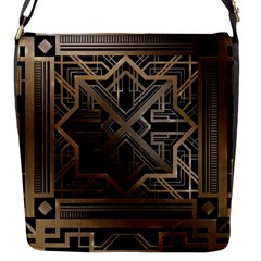 Gold Metallic And Black Art Deco Flap Messenger Bag (s) by NouveauDesign