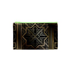 Gold Metallic And Black Art Deco Cosmetic Bag (xs) by NouveauDesign