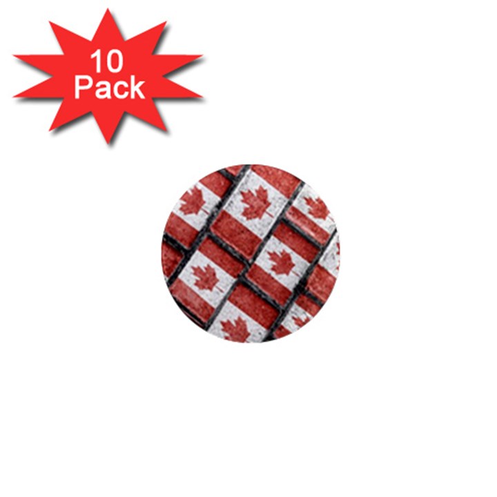 Canadian Flag Motif Pattern 1  Mini Magnet (10 pack) 