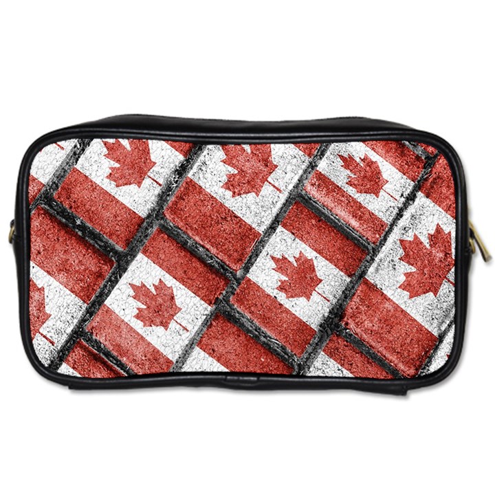 Canadian Flag Motif Pattern Toiletries Bags 2-Side