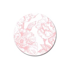 Vintage Pink Floral Magnet 3  (round) by NouveauDesign