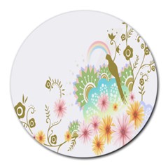 Wreaths Sexy Flower Star Leaf Rose Sunflower Bird Summer Round Mousepads by Mariart