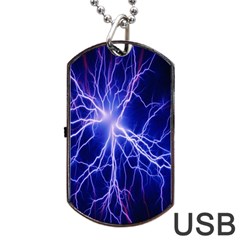 Blue Sky Light Space Dog Tag Usb Flash (one Side) by Mariart