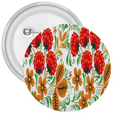 Flower Floral Red Yellow Leaf Green Sexy Summer 3  Buttons by Mariart