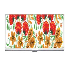 Flower Floral Red Yellow Leaf Green Sexy Summer Business Card Holders