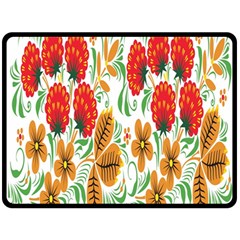 Flower Floral Red Yellow Leaf Green Sexy Summer Double Sided Fleece Blanket (large)  by Mariart