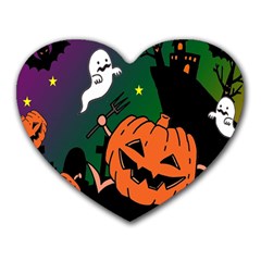 Happy Halloween Heart Mousepads by Mariart