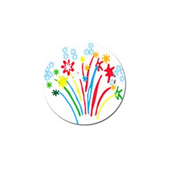 Fireworks Rainbow Flower Golf Ball Marker by Mariart