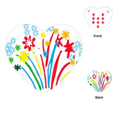 Fireworks Rainbow Flower Playing Cards (heart) 