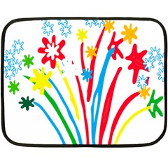 Fireworks Rainbow Flower Fleece Blanket (mini) by Mariart