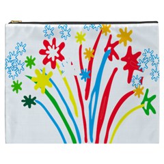 Fireworks Rainbow Flower Cosmetic Bag (xxxl) 