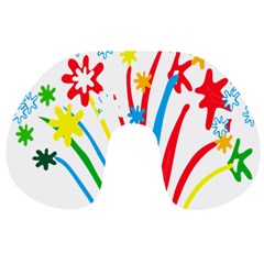 Fireworks Rainbow Flower Travel Neck Pillows by Mariart