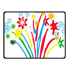 Fireworks Rainbow Flower Double Sided Fleece Blanket (small) 