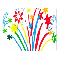 Fireworks Rainbow Flower Double Sided Flano Blanket (large) 