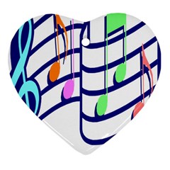 Music Note Tone Rainbow Blue Pink Greeen Sexy Ornament (heart) by Mariart