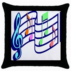 Music Note Tone Rainbow Blue Pink Greeen Sexy Throw Pillow Case (black)