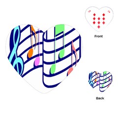 Music Note Tone Rainbow Blue Pink Greeen Sexy Playing Cards (heart) 