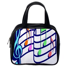 Music Note Tone Rainbow Blue Pink Greeen Sexy Classic Handbags (one Side)