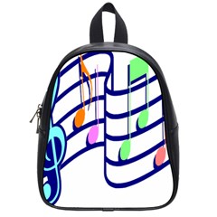 Music Note Tone Rainbow Blue Pink Greeen Sexy School Bag (small)