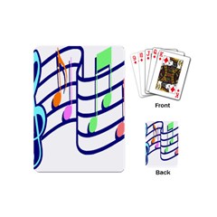 Music Note Tone Rainbow Blue Pink Greeen Sexy Playing Cards (mini) 