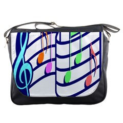 Music Note Tone Rainbow Blue Pink Greeen Sexy Messenger Bags