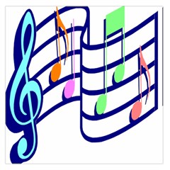 Music Note Tone Rainbow Blue Pink Greeen Sexy Large Satin Scarf (square)