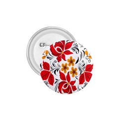 Flower Red Rose Star Floral Yellow Black Leaf 1 75  Buttons by Mariart