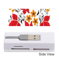 Flower Red Rose Star Floral Yellow Black Leaf Memory Card Reader (stick)  by Mariart