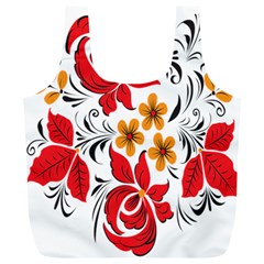 Flower Red Rose Star Floral Yellow Black Leaf Full Print Recycle Bags (l) 