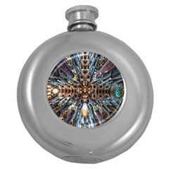 Iron Glass Space Light Round Hip Flask (5 Oz)