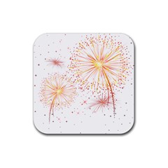 Fireworks Triangle Star Space Line Rubber Coaster (square) 