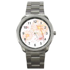 Fireworks Triangle Star Space Line Sport Metal Watch by Mariart